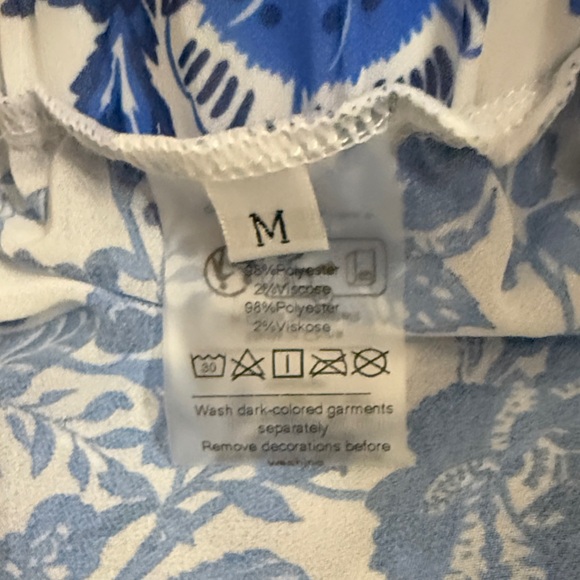 Grace Karin Blue & White Floral One-Piece Swimsuit with Matching Skirt - Picture 10 of 10